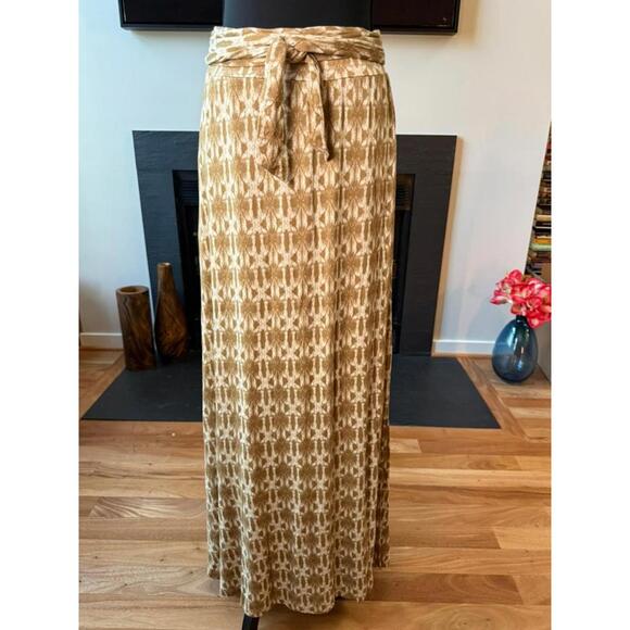 Nicole Richie Collection Maxi Wrap Skirt-Size XS-Tan & Cream - Picture 1 of 11